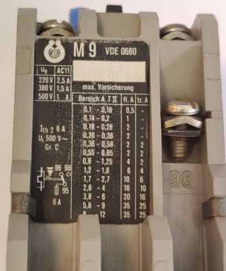 Thermisches RELAIS M9 VDE 0660 2,6-4A 4250 002
