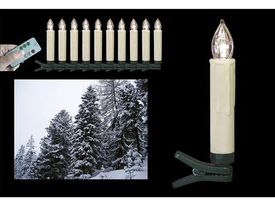 F-H-S LED-Baumkerze kabellos außen warm-weiß incl. AA Batterien 9cm Ø1,5cm warmwei