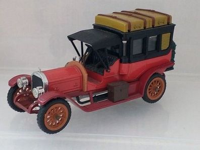 Mercedes Limousine 70 PS rotbraun, schwarz Dach mit Gepäck 1:43 RIO