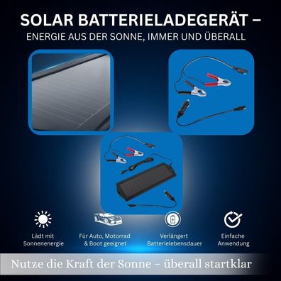 Solar 12V 50Ah Erhaltungsladegerät - Autobatterie Ladegerät für Oldtimer