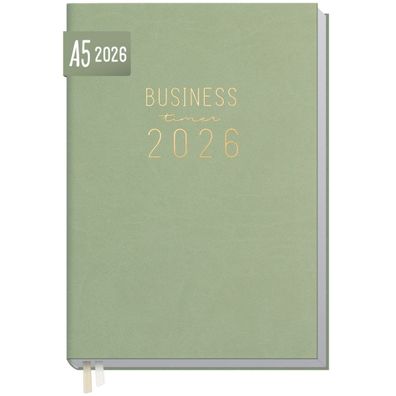 Business-Timer 2026 / A5 / Salbei / Häfft-Verlag