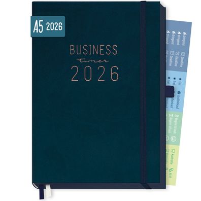 Business-Timer Deluxe 2026 / A5 / Nachtblau / Häfft-Verlag