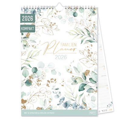 Familienplaner 2026 Kompakt 6-spaltig / Blattgold / Häfft-Verlag