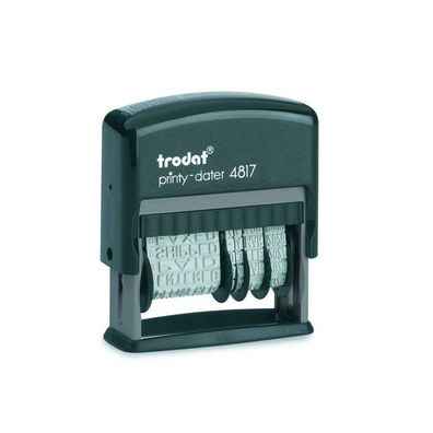 trodat 4817 Wortbandstempel Stempel mit Datum inkl. 1 Kissen in schwarz