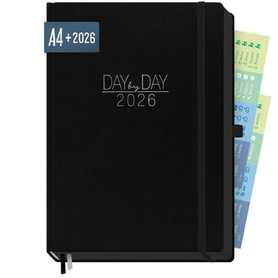 Organizer Day by Day Maxi 2026 / A4+ / Schwarz / Häfft-Verlag