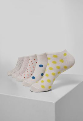 Urban Classics Socken No Show Socks Dots 5-Pack White/Black