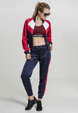 Urban Classics Damen Leichte Jacke Ladies Short Raglan Track Jacket Navy/Fire
