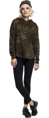 Urban Classics Damen Hoodie Ladies Oversized Camo Hoody Olive Camouflage