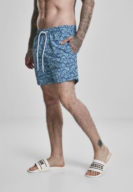 Urban Classics Badehose Floral Swim Shorts Navy