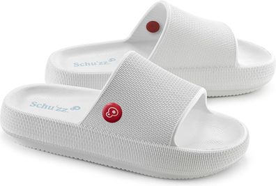 Schu'zz Schuzz Damen Badelatschen Claquette Femme Farine / Weiß