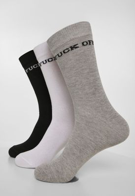 Mister Tee Socken F*ck Off Socks 3-Pack Black/Grey/White