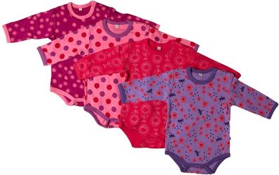 Pippi Babywear Kinder Body Longsleeve LS AOP (4-Pack) 3819