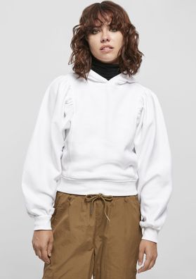 Urban Classics Damen Hoodie Ladies Organic Gathering Batwing Hoody White