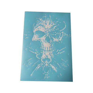 Airbrush Klebeschablonen Set Skullhead Machine Schablone Stencil Sign Mask A4