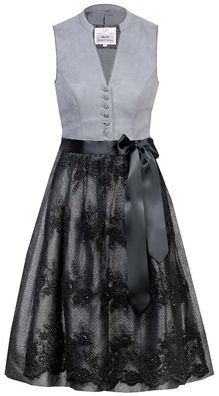 MarJo Dirndl Tine 65er Länge stein/schwarz - Größe: 42