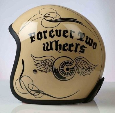 Alpha Speeds Super Flake Jet Helm Biker Chopper Motorrad Jethelm Custom Forever