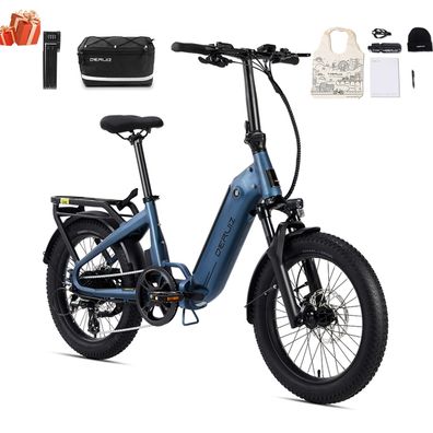 DERUIZ E-bike 20 Zoll 250W Ebike Elektrofahrrad Peridot Klapprad zu 143km Reichweite