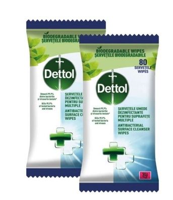 Dettol Antibakterielles Oberflächen-Reinigungstuch 5x80Stück