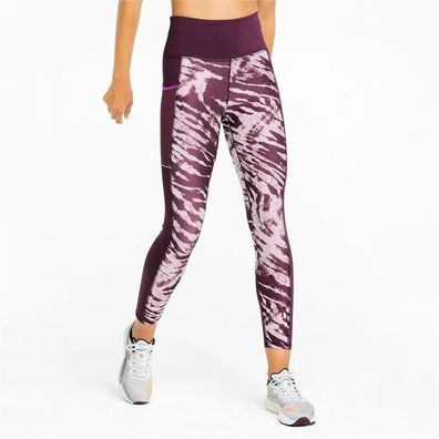 Puma Damen Sporthose Damen Leggins Run 5K Graphic High Waist 7/8 Tight Grape Wine