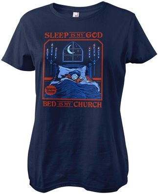 Steven Rhodes Damen Sleep Is My God Bed Is My Church Girly Tee