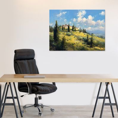 Leinwandbild Landschaft Grün Bäume Leinwand Bilder Wanddeko Wohnzimmer Schlafzimmer