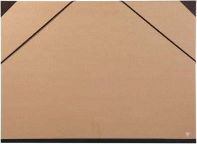 Clairefontaine 44400C Zeichenmappe Kraft mit Gummizug rücken 30 mm, innen: 50 x 70 cm