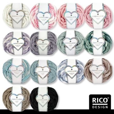 Rico Design 300 g Chenillove Super Big Jumbogarn Stricken Häkeln 14 Farben