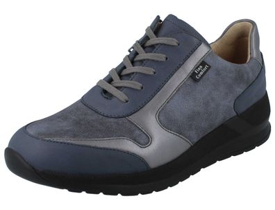 FINN Comfort Finnstretch Mori Damen Halbschuhe blau Stretch und Nubukleder