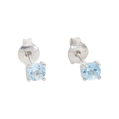 Ohrstecker Damen Silber 925 echter Blautopas Juwelmalux JL10-06-3723