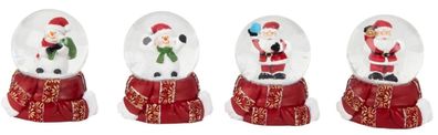 4 Stück Schneekugel Schneemann Nikolaus 6cm Weihnachtsdeko Weihnachten Winter