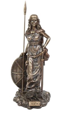 Statue Freya H 33 cm Skulptur Nordische Göttin Figur mit Speer Mythologie Figur