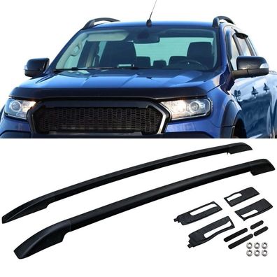 Alu Dachreling Schwarz zum Nachrüsten passend für Ford Ranger T6 T7 T8 2012-2022