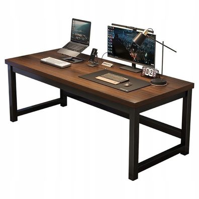 Industrieller Computertisch aus dunkler Buche, 120 cm