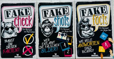 Fake Quizspiele Set Moses Familienspiel Kartebspiel Partyspiel Rätselspiel