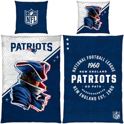 NFL New England Patriots Go Pats Bettwäsche Linon/Renforcé