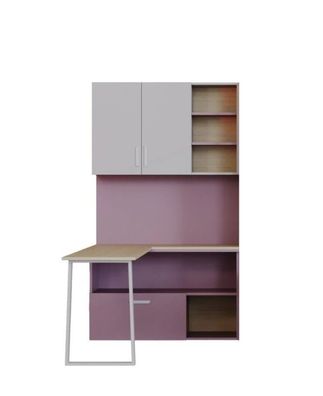 Kompakte Schreibtisch LUMI mit Regal, Schrank, Kinderzimmer, Büroregal