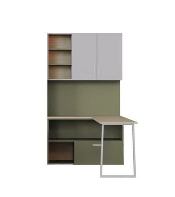 Kompakte Schreibtisch LUMI mit Regal, Schrank, Kinderzimmer, Büroregal