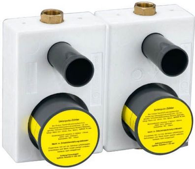 Montageblock-Duo Allmess für Wasserzähler mit DVGW - Ventil