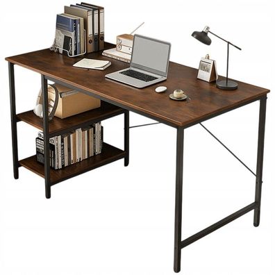 Computer-Schreibtisch aus Metall, Gaming, Loft-Stil, industriell, 2 Regale, 120 cm