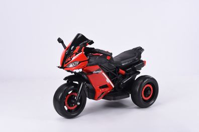 Elektro-Kindermotorrad 3-Rad, Licht & Stützräder, 6V - in Rot, Schwarz oder Weiß