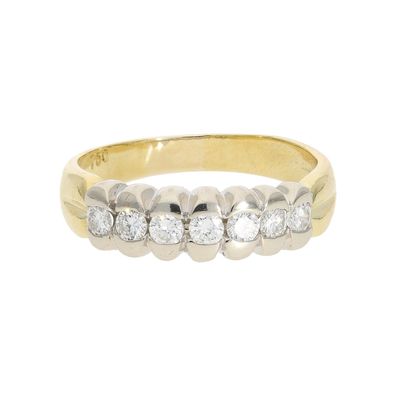 Diamantring Damen Gold 750 Fassung Weißgold Second Hand wie neu 25325874 getragen
