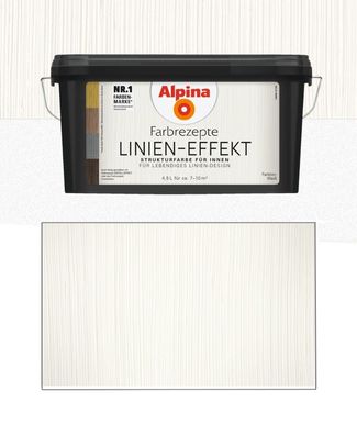 Alpina Farbrezepte 4,5 L. Linien-Effekt Strukturwandfarbe, Innen Weiß matt