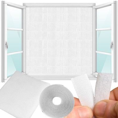 Fenster Moskitonetz 130x160cm weiß mit Klettband Insektenschutz Fliegengitter