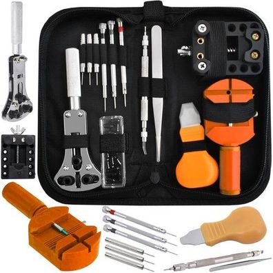 Uhrmacher Werkzeugset 13-teilig Uhren Reparaturset Armbandkürzer Etui