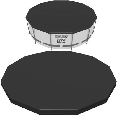 Poolabdeckung 366 cm Bestway Abdeckplane Rundbecken Rahmenpool schwarz