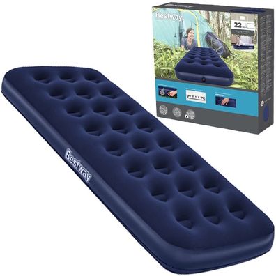 Bestway Luftmatratze 185x76x22 cm Single Gästebett aufblasbar Velours