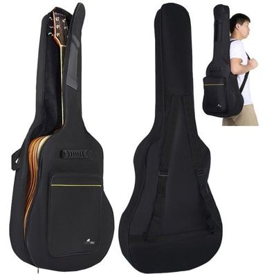 Gitarrentasche Gitarrenkoffer 41 Zoll Akustik Klassik gepolstert Schwarz