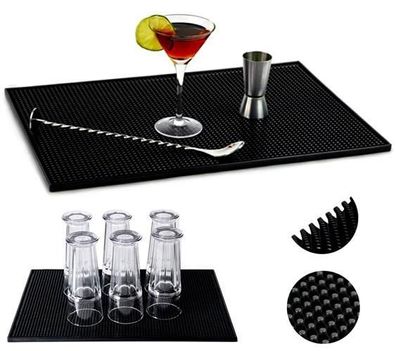 Geschirr Trockenmatte Abtropfmatte Küche 45x30 cm Schwarz rutschfest PVC