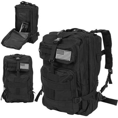 Militär Rucksack 38L Tactical Army Backpack MOLLE Outdoor Schwarz