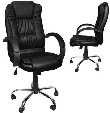 Bürostuhl Chefsessel Schwarz Ergonomisch Drehstuhl Schreibtischstuhl Leder